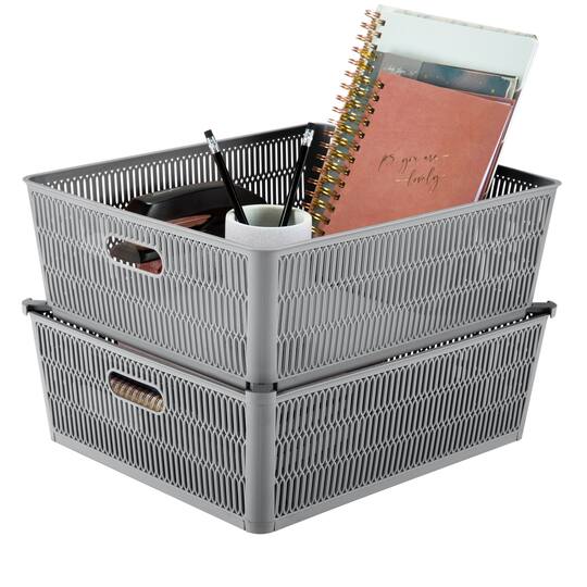 Simplify Slide 2 Stack It Shallow Tote Baskets